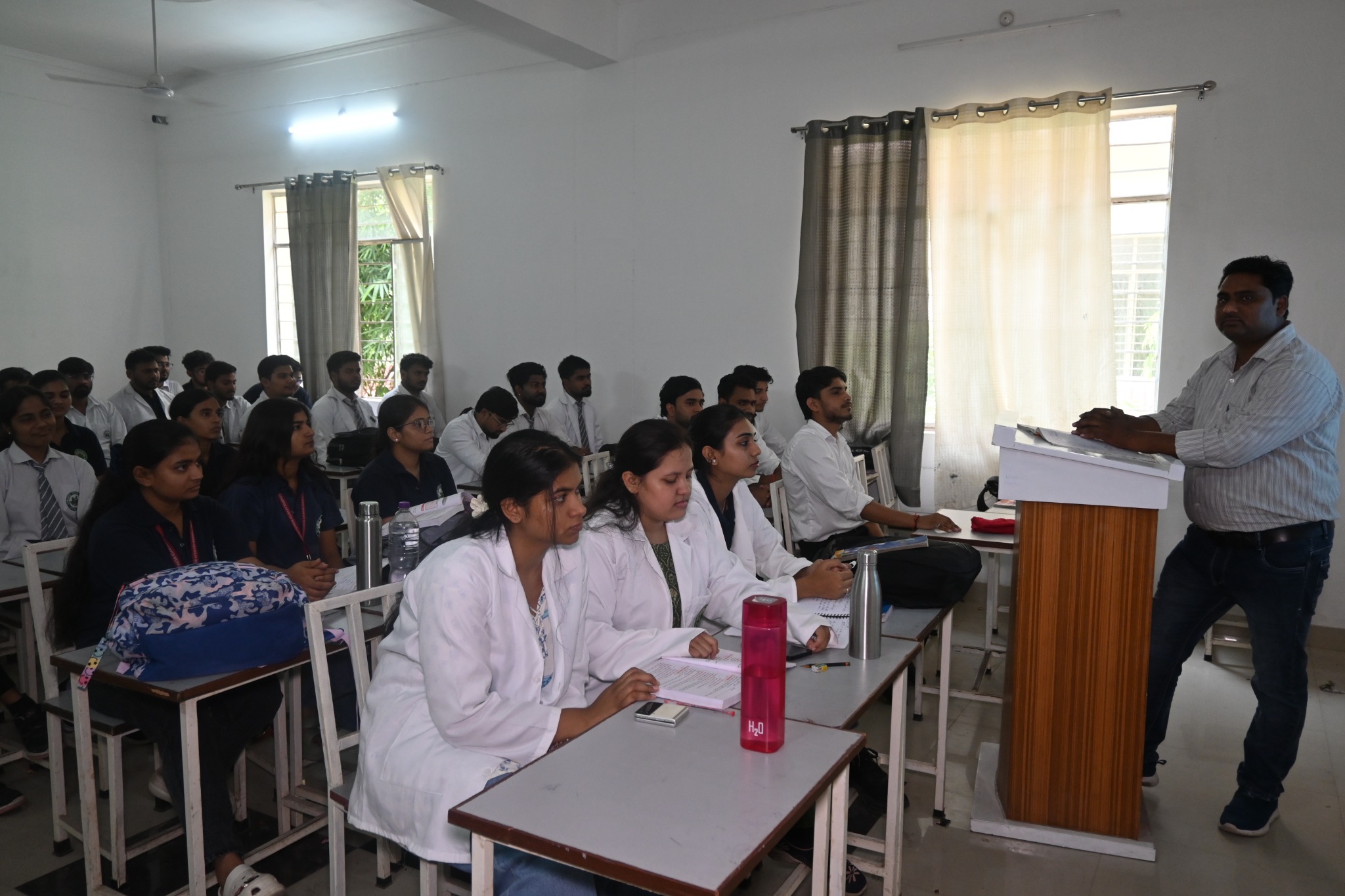 BAMS academic classroom session at Saharanpur Ayurved Medical College