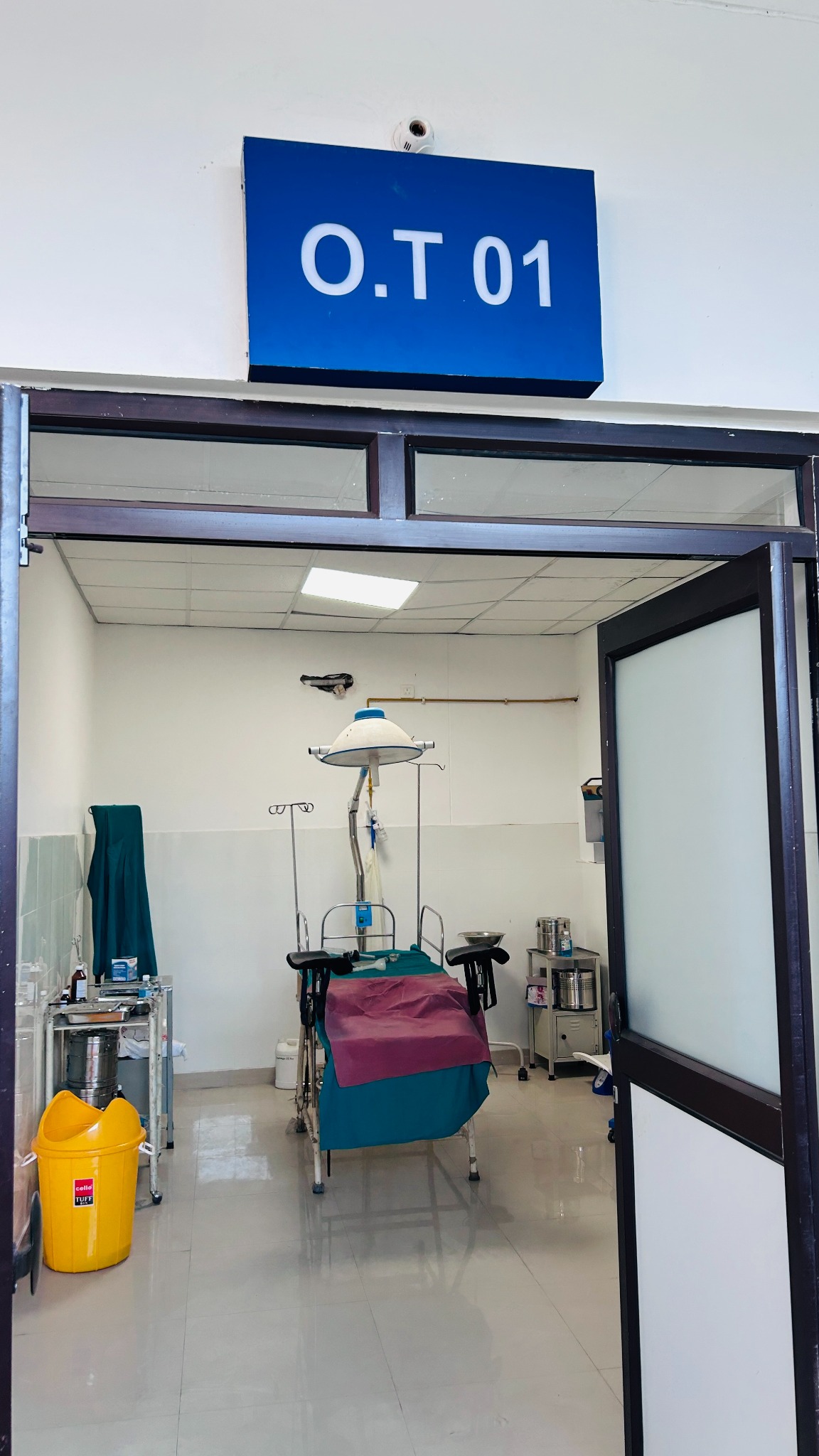 Operation Theatre 01 entrance and clinical facility