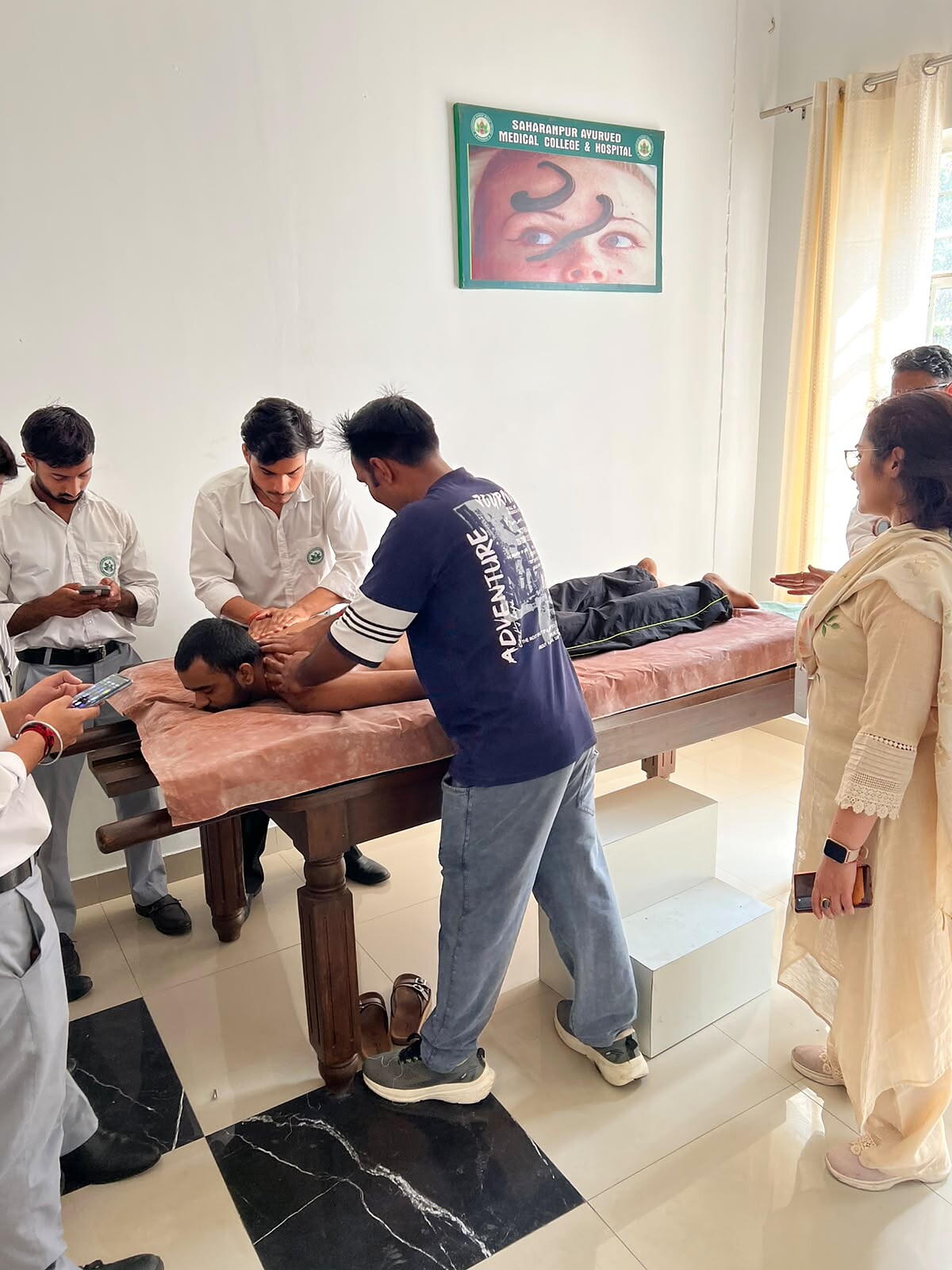 Hands-on Panchakarma clinical training at the college